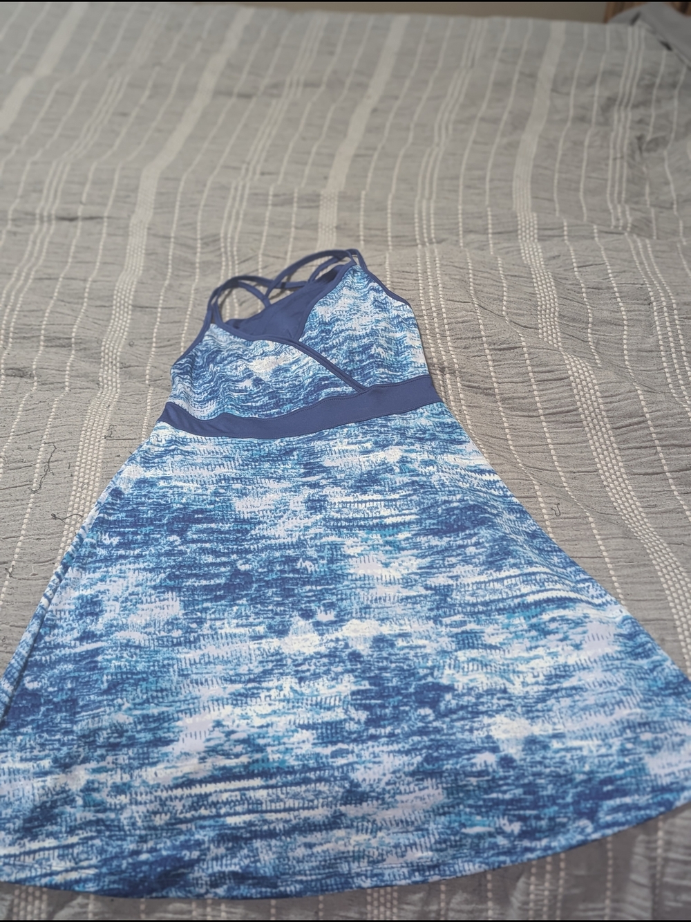 exertek Purple and Teal Athletic Tank with Ocean Print